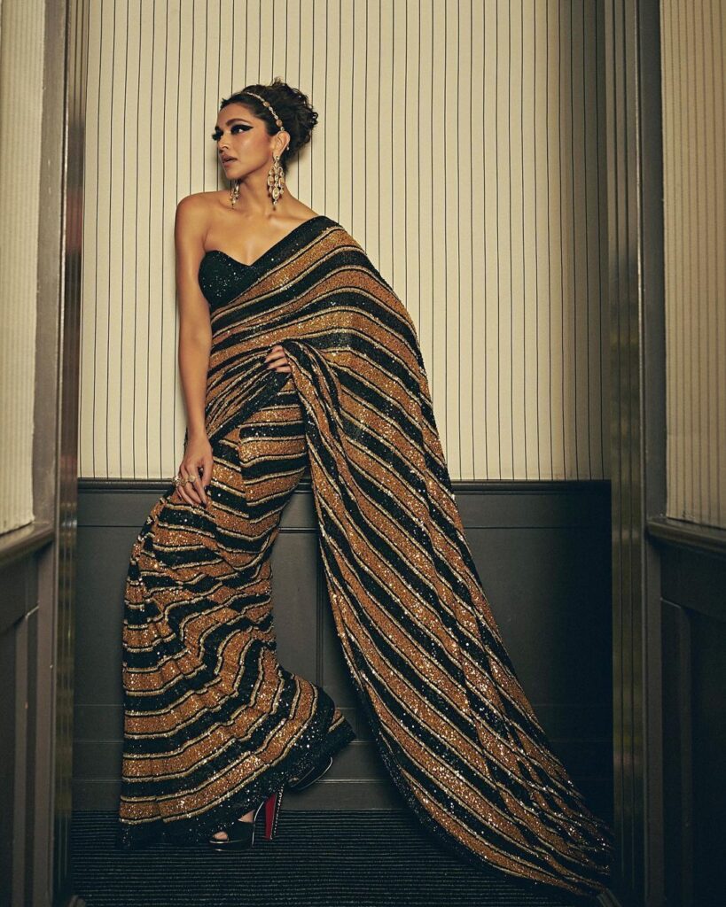 Deepika Padukone in Saree. Image Courtesy: Instagram/Deepika Padukone